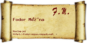 Fodor Mína névjegykártya